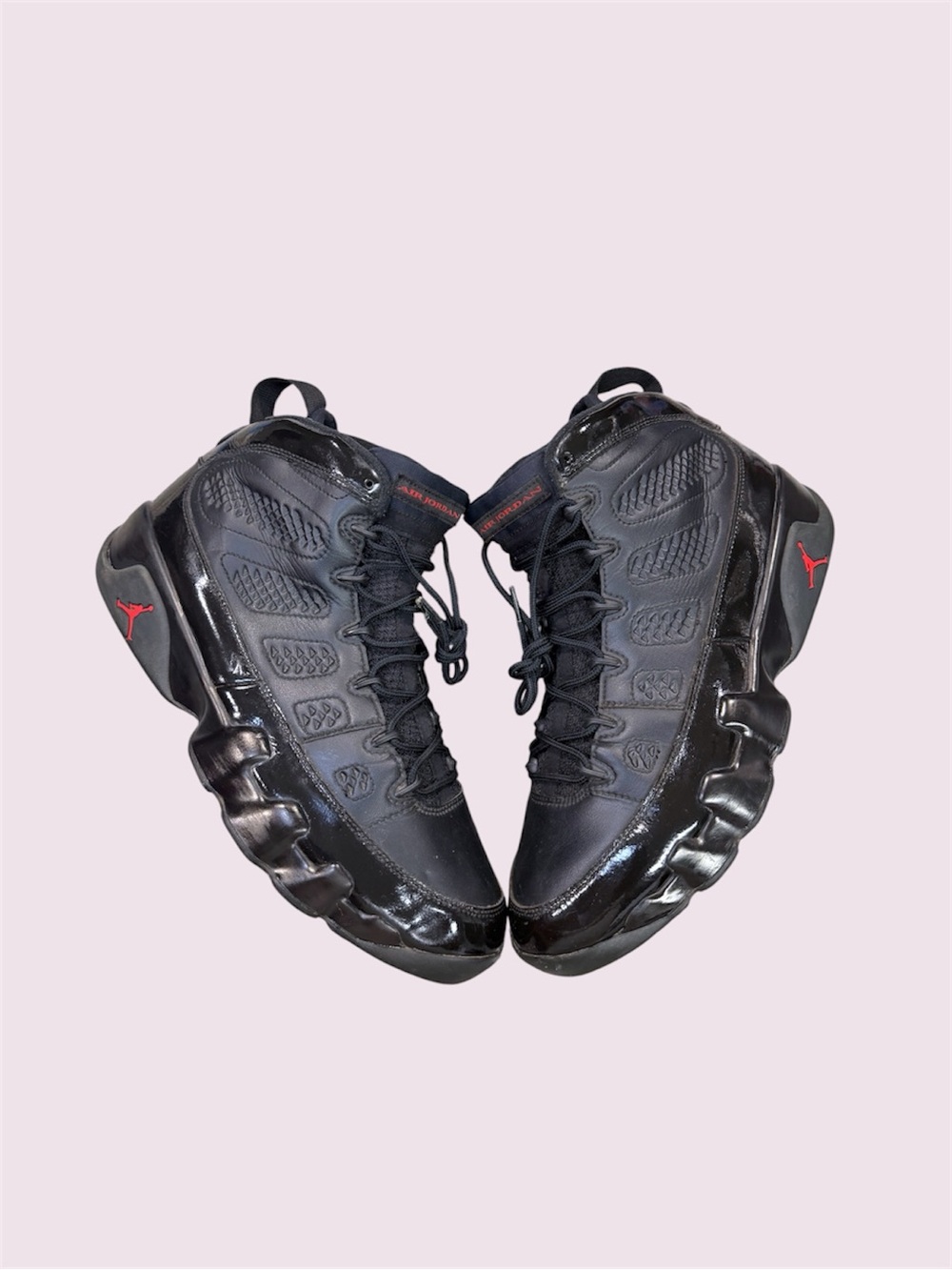 Nike Air Jordan 9 Retro Bred Patent Black Red 2018 302370-014 Men’s Size 12